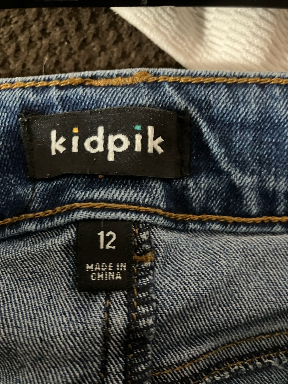 kidpik Dark Blue Denim Shorts with Pink Floral Sequin Patches - Picture 2 of 10